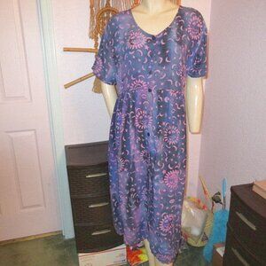 Vtg Kulit Celestial Midi Dress Size M Moon & Sun Pocket Cosmic Star Astral Lunar